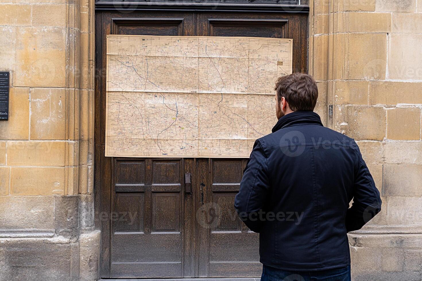 A man looking at a map photo