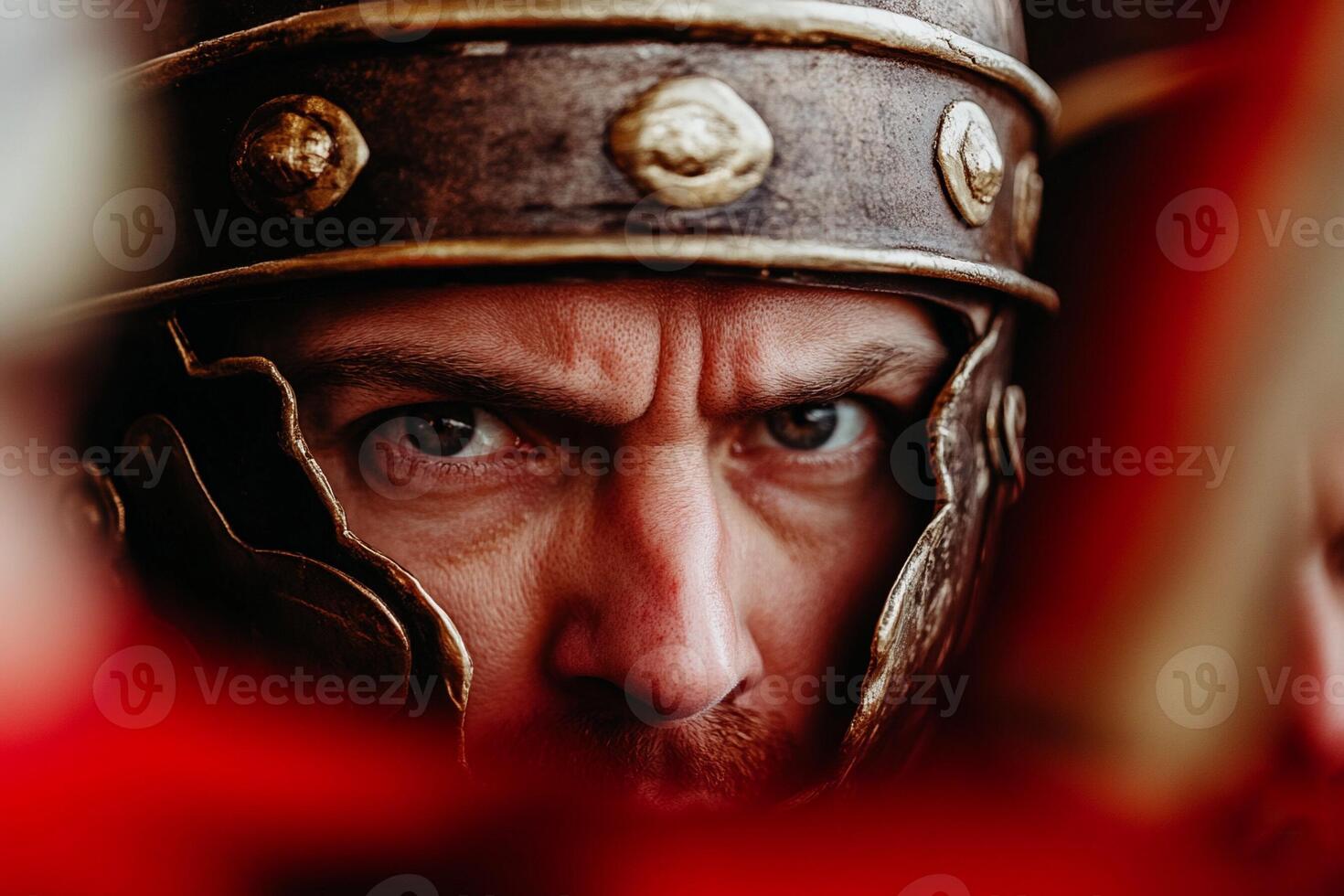 A close up of a man wearing a helmet photo