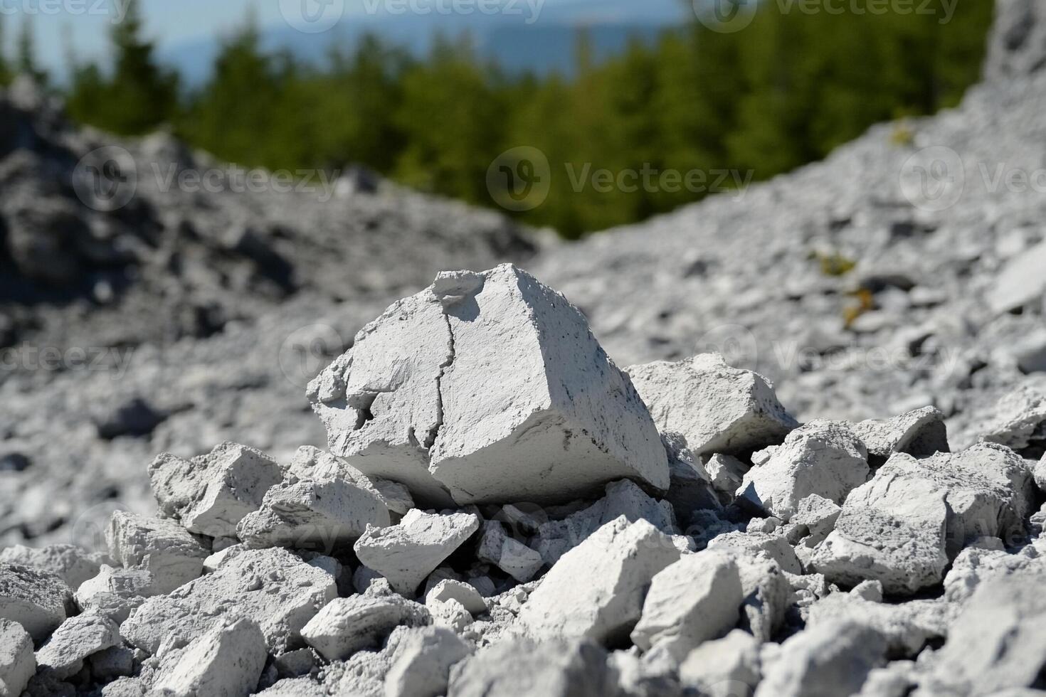 A pile of rocks on a rocky hillside photo