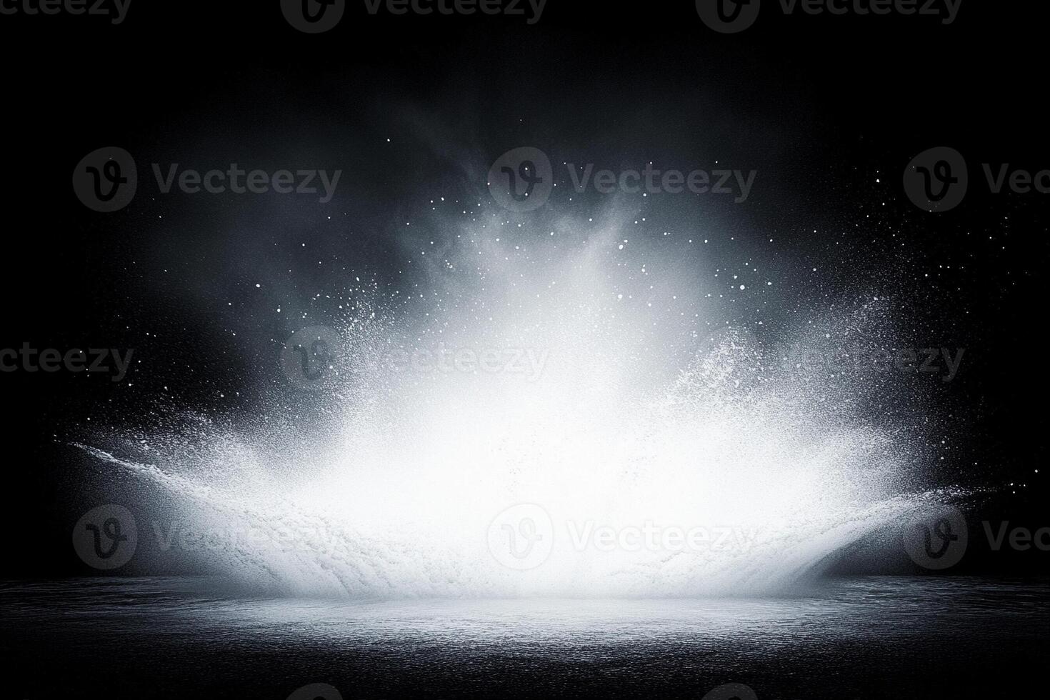 A large white water splash is shown in the dark photo