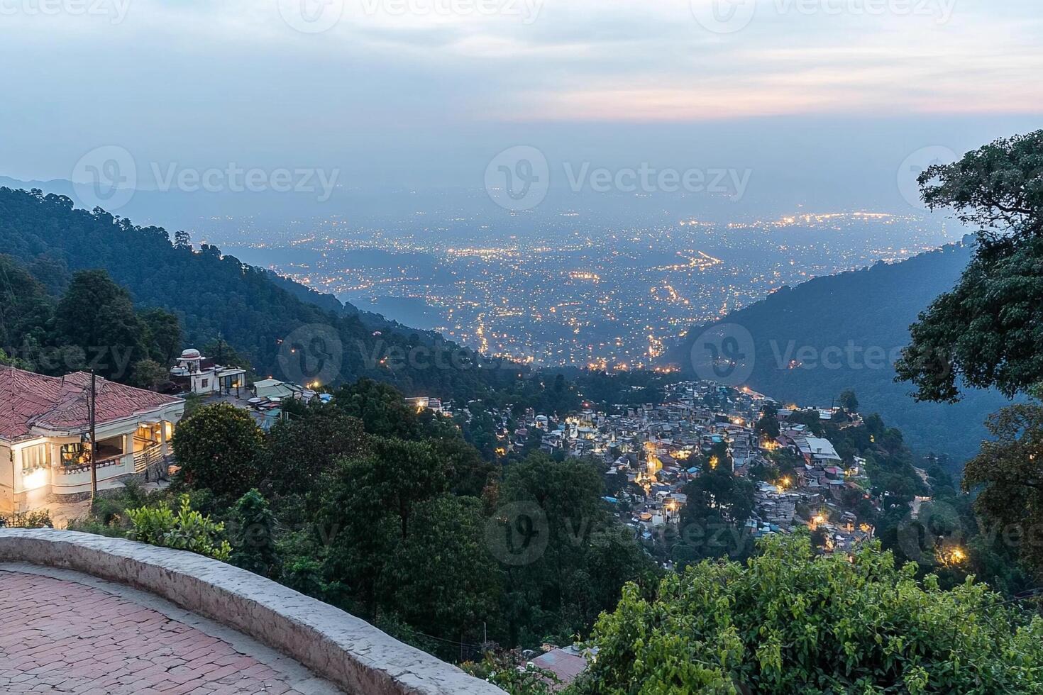 A view of the city from a hilltop photo
