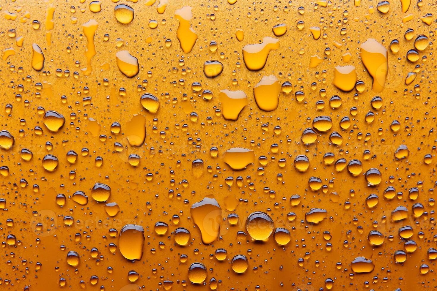A close up of water droplets on a glass photo