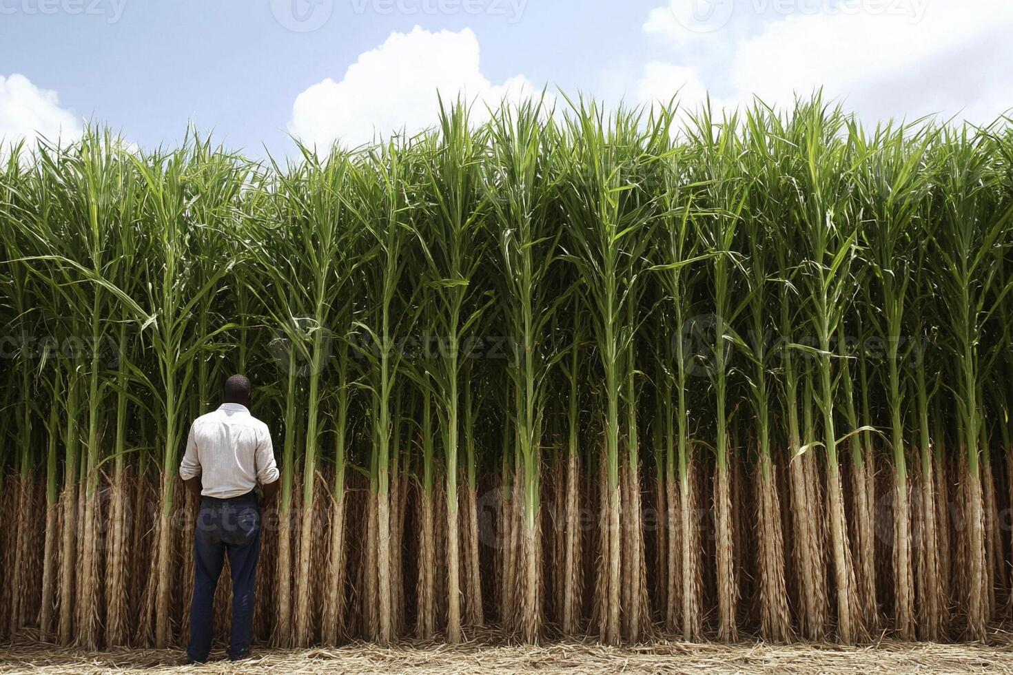 Sugar cane in the field photo