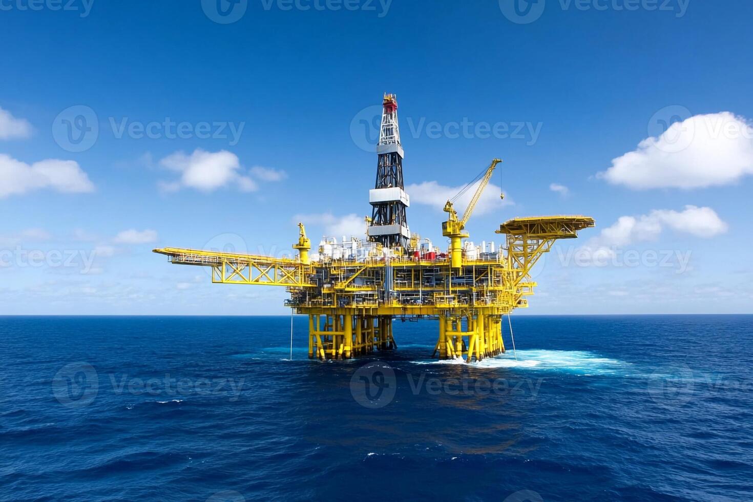 An oil platform in the middle of the ocean photo
