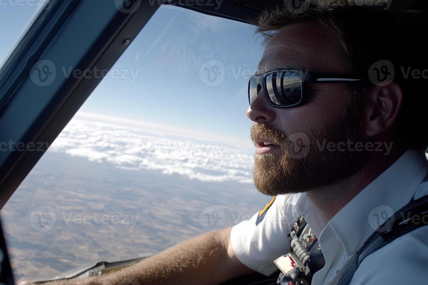 A man in a plane photo