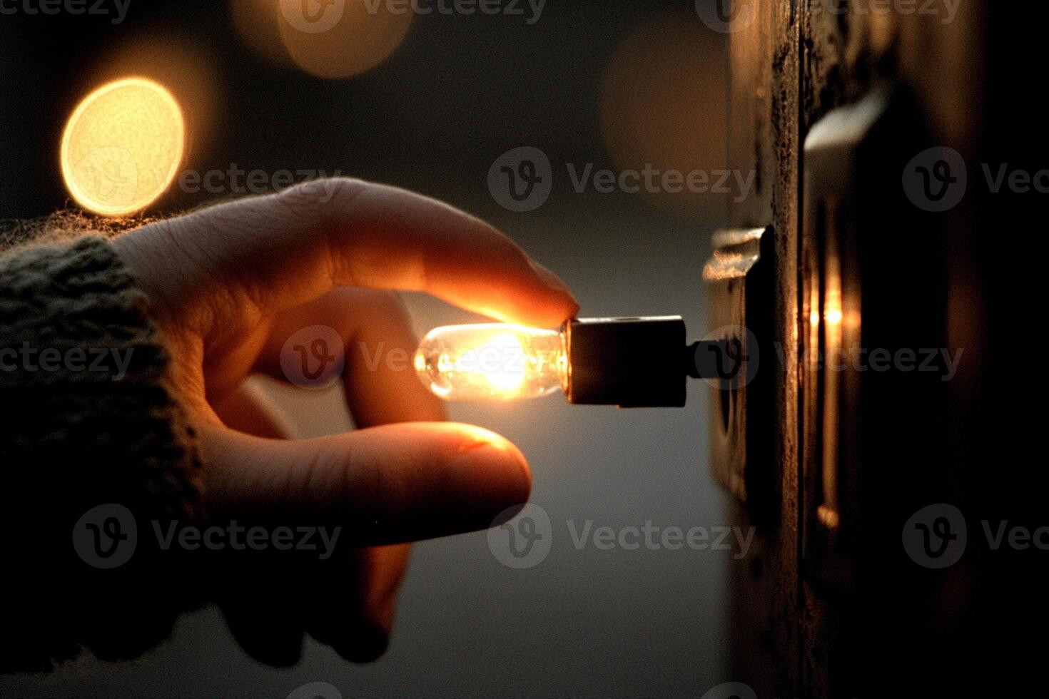 A person holding a light bulb in their hand photo