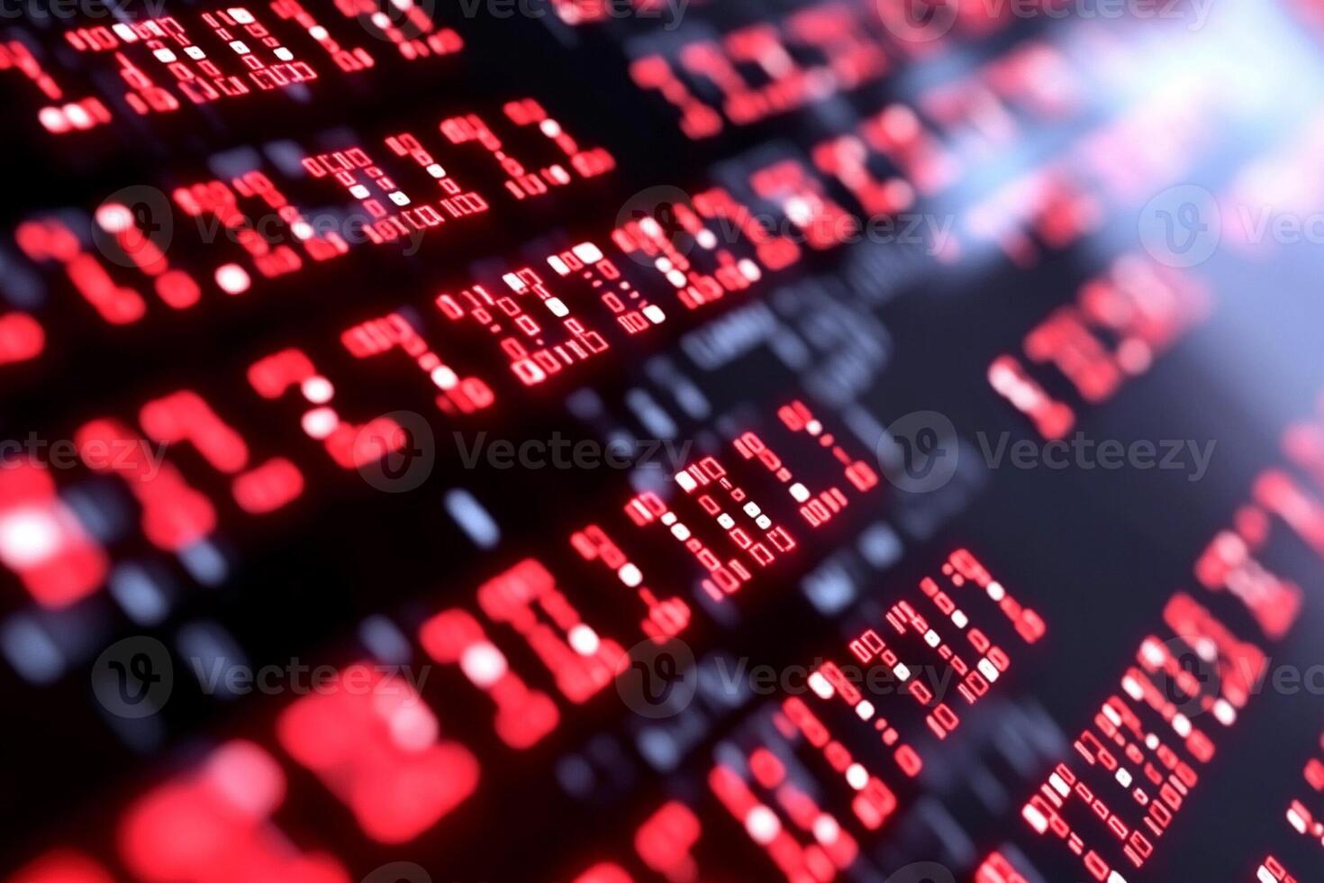 A close up of red numbers on a computer screen photo