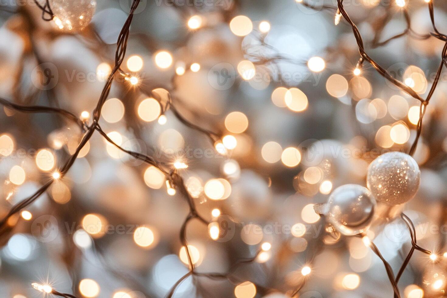 A close up of a christmas tree with lights photo