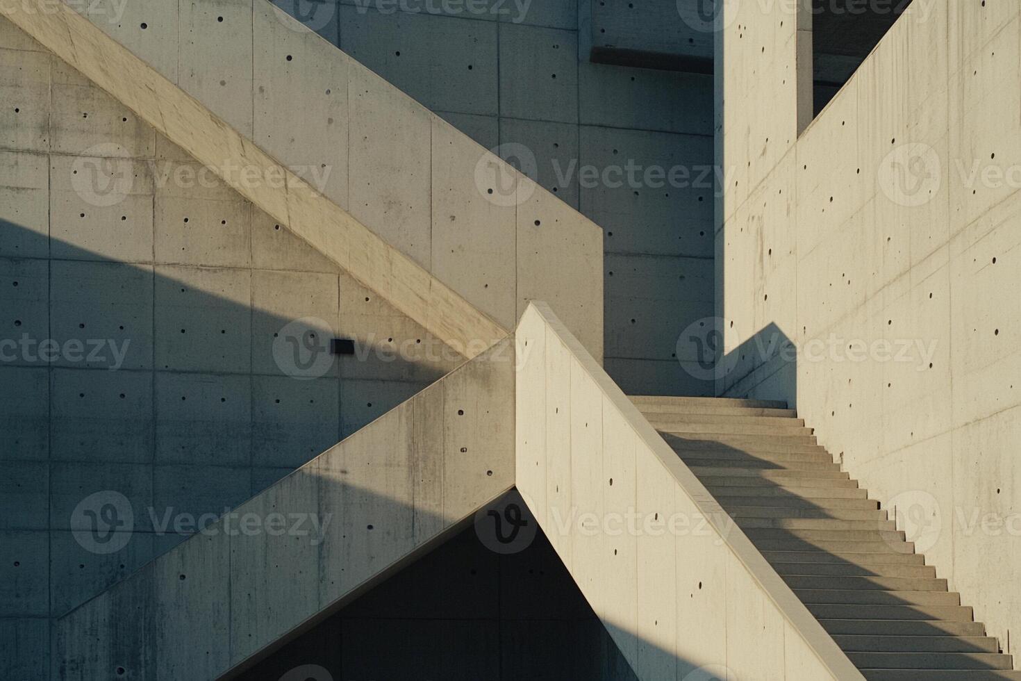 A concrete stairway in front of a building photo