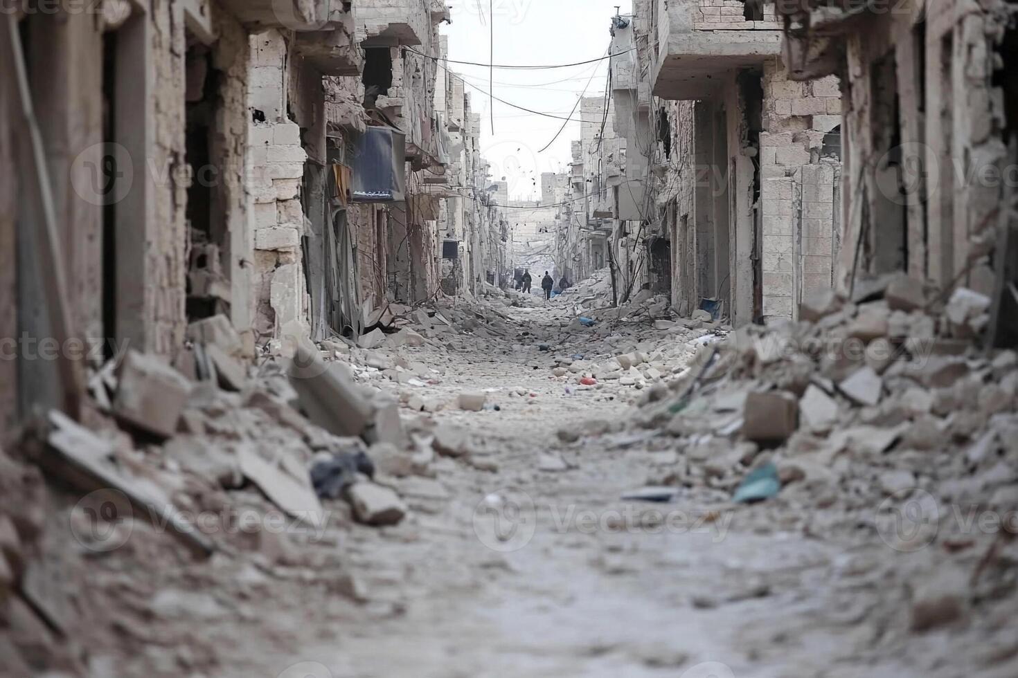 A street in the city of aleppo, syria, on january 25, 2016 photo