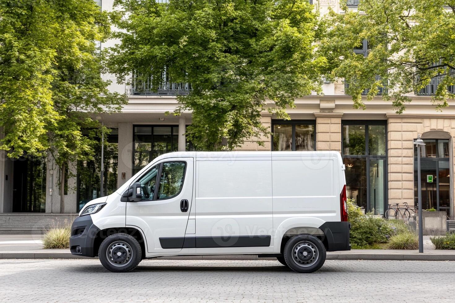 The new fiat van is parked in front of a building photo