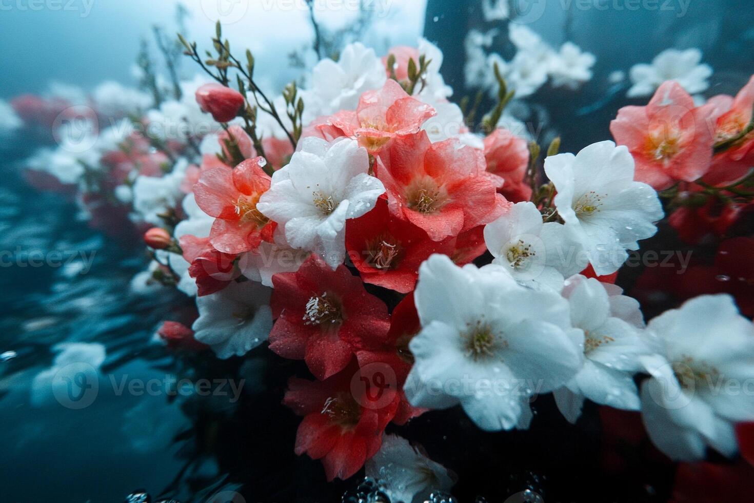 Flowers underwater wallpaper photo