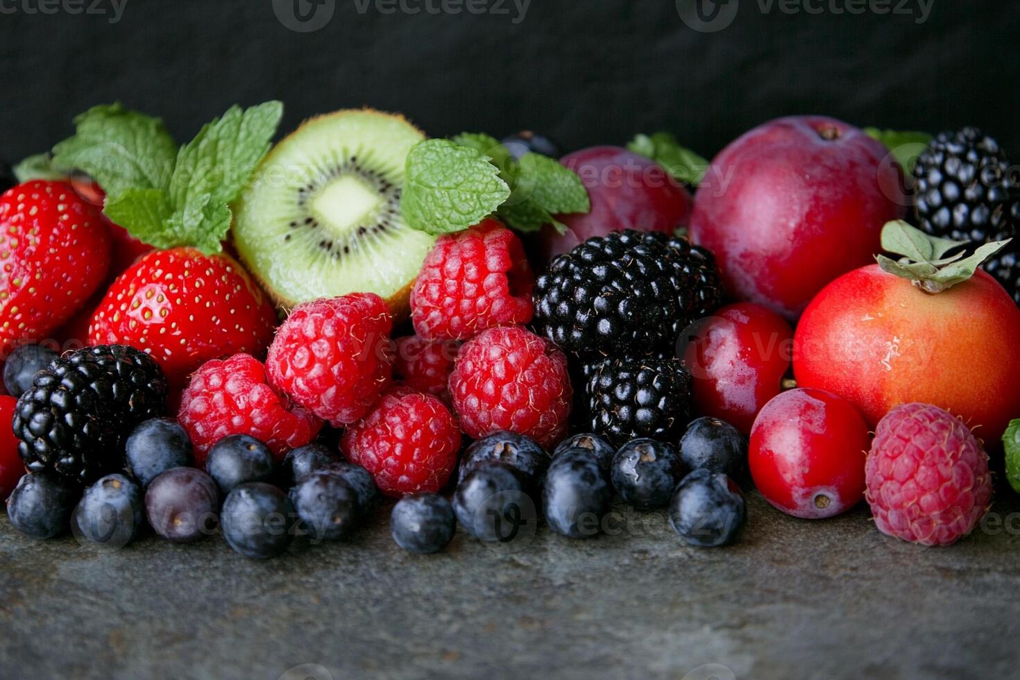 A pile of fruit on a table photo