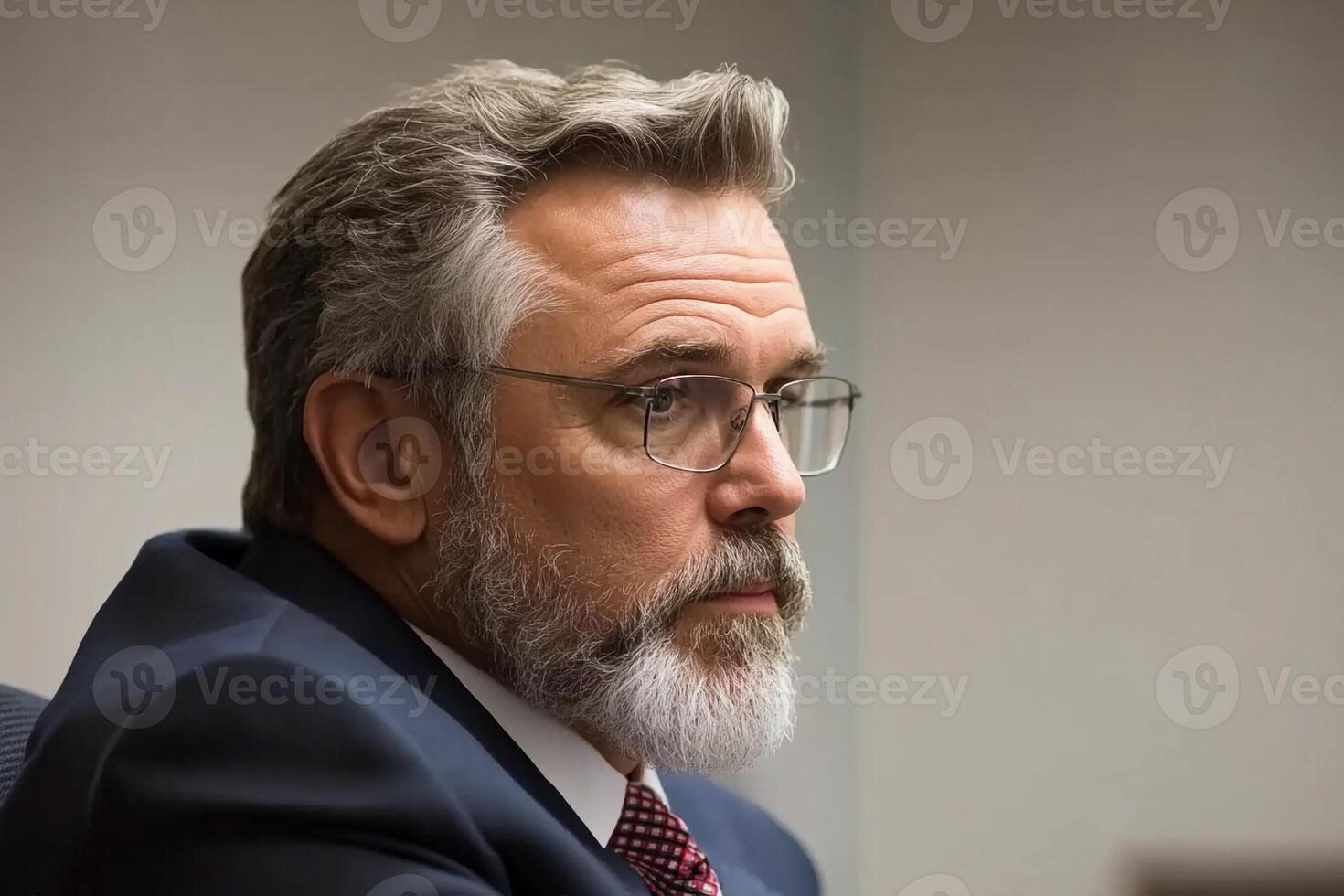 A man with a beard and glasses sitting in a chair photo