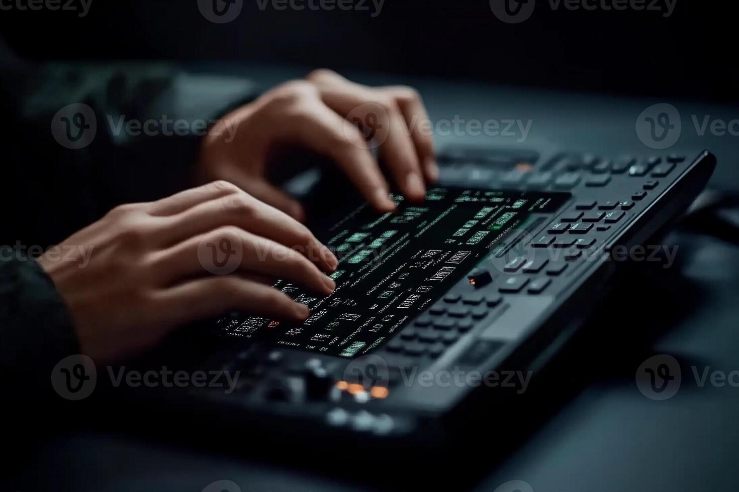 A person typing on a computer keyboard photo