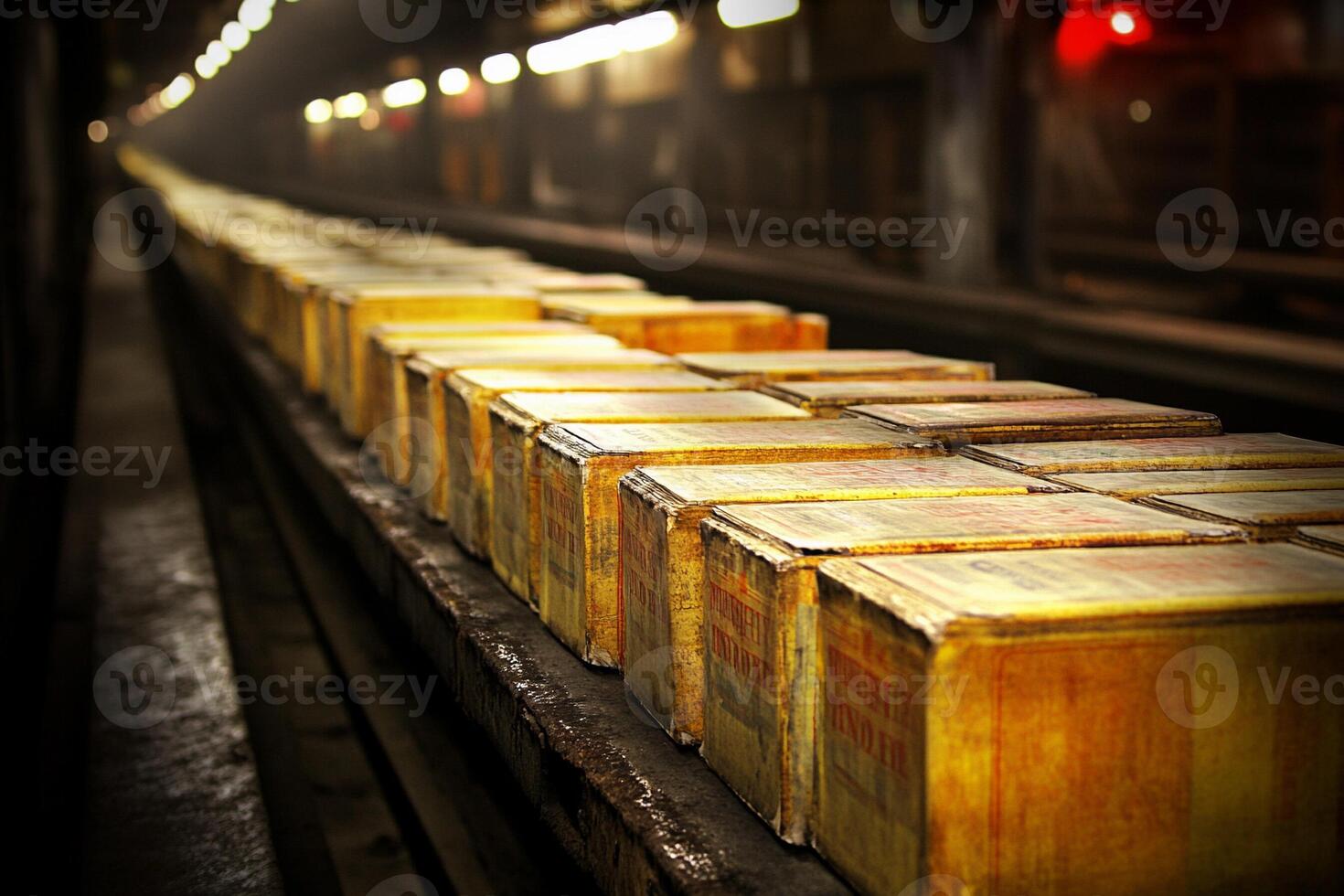 A train with boxes on it photo