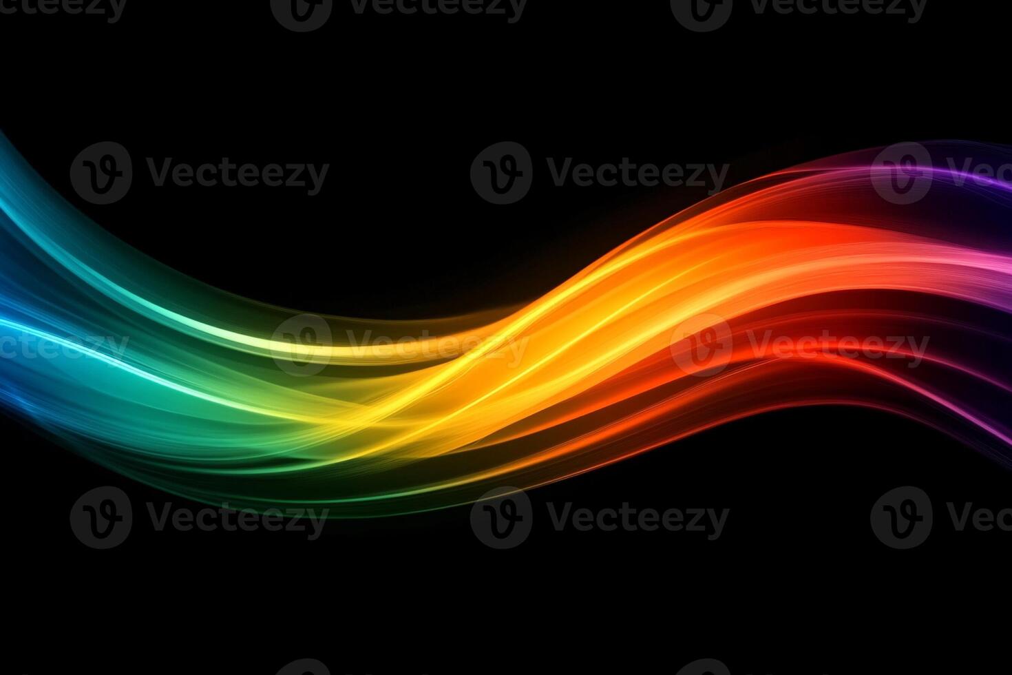 Rainbow colored wave on black background photo