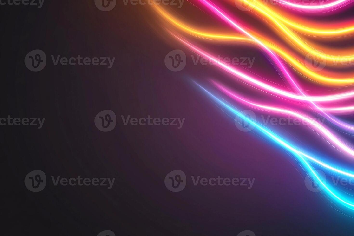 Neon light background with waves photo