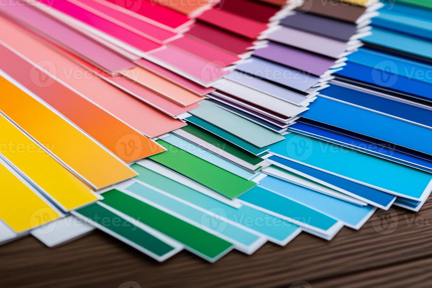 Color swatches on a table photo
