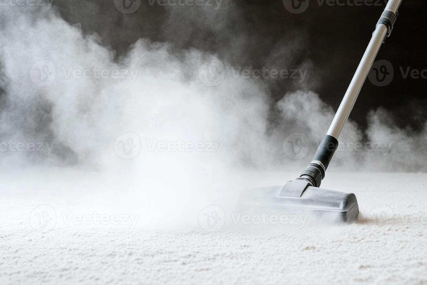 A vacuum cleaner is cleaning a carpet photo