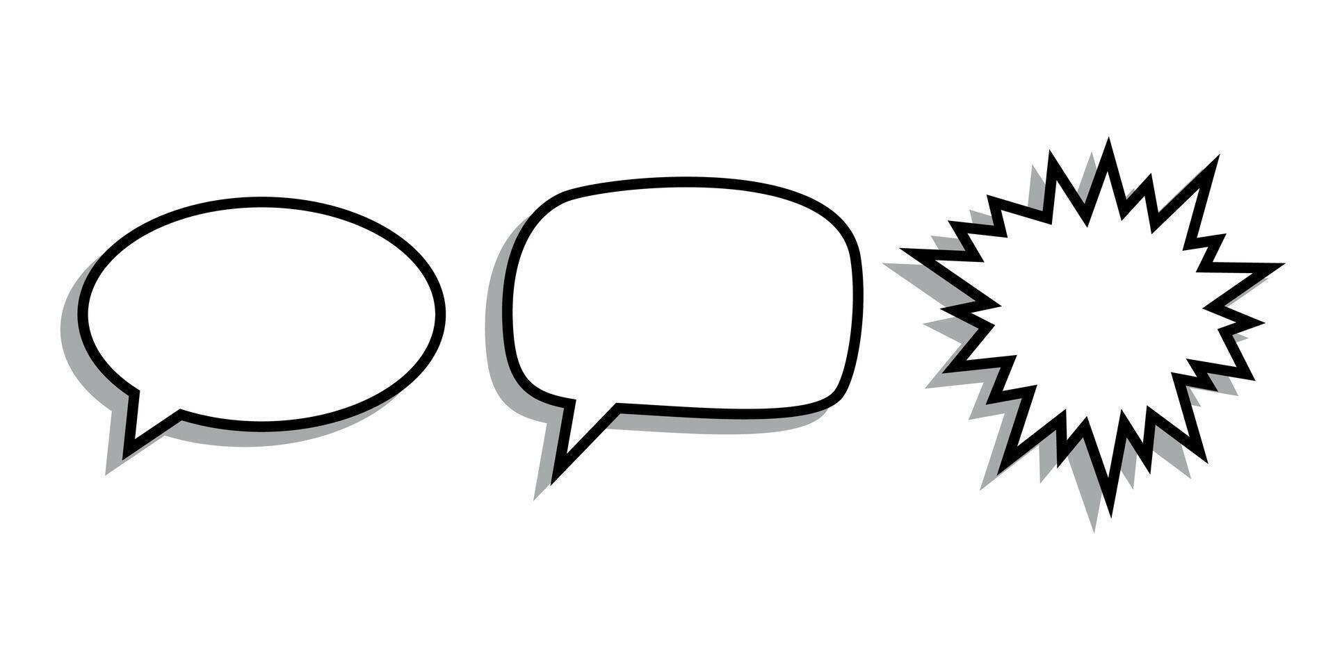 Empty speech bubble with shadow vector