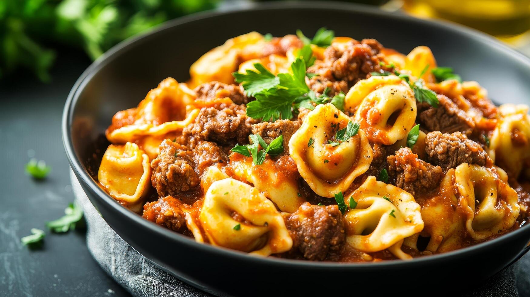 Hearty Italian Tortellini with Savory Meat Sauce photo