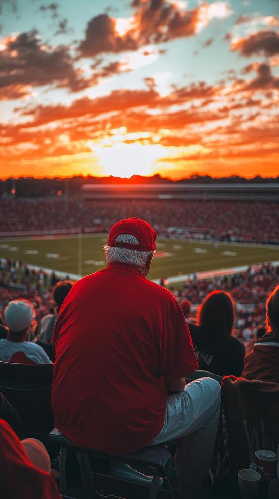 Spectacular Sunset View at Football Game photo