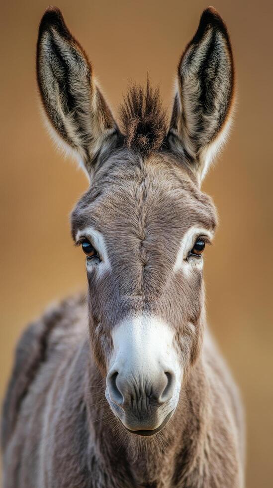 Portrait of a Donkey from a Close Perspective photo