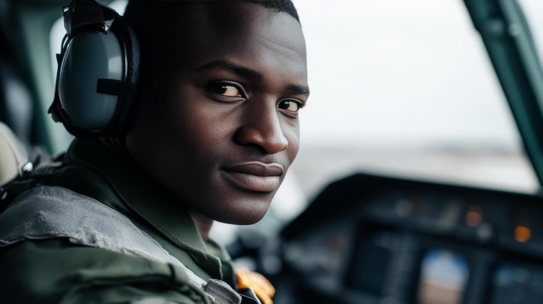 Experienced Pilot in the Cockpit, Set for an Airborne Journey photo