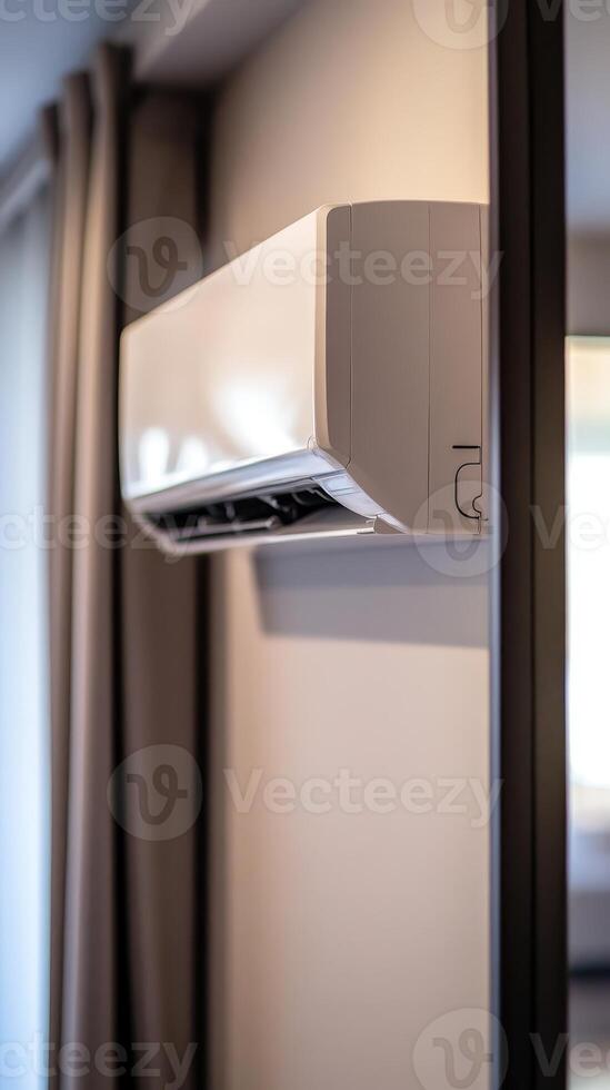 Stylish White Air Conditioner in Modern Interior photo
