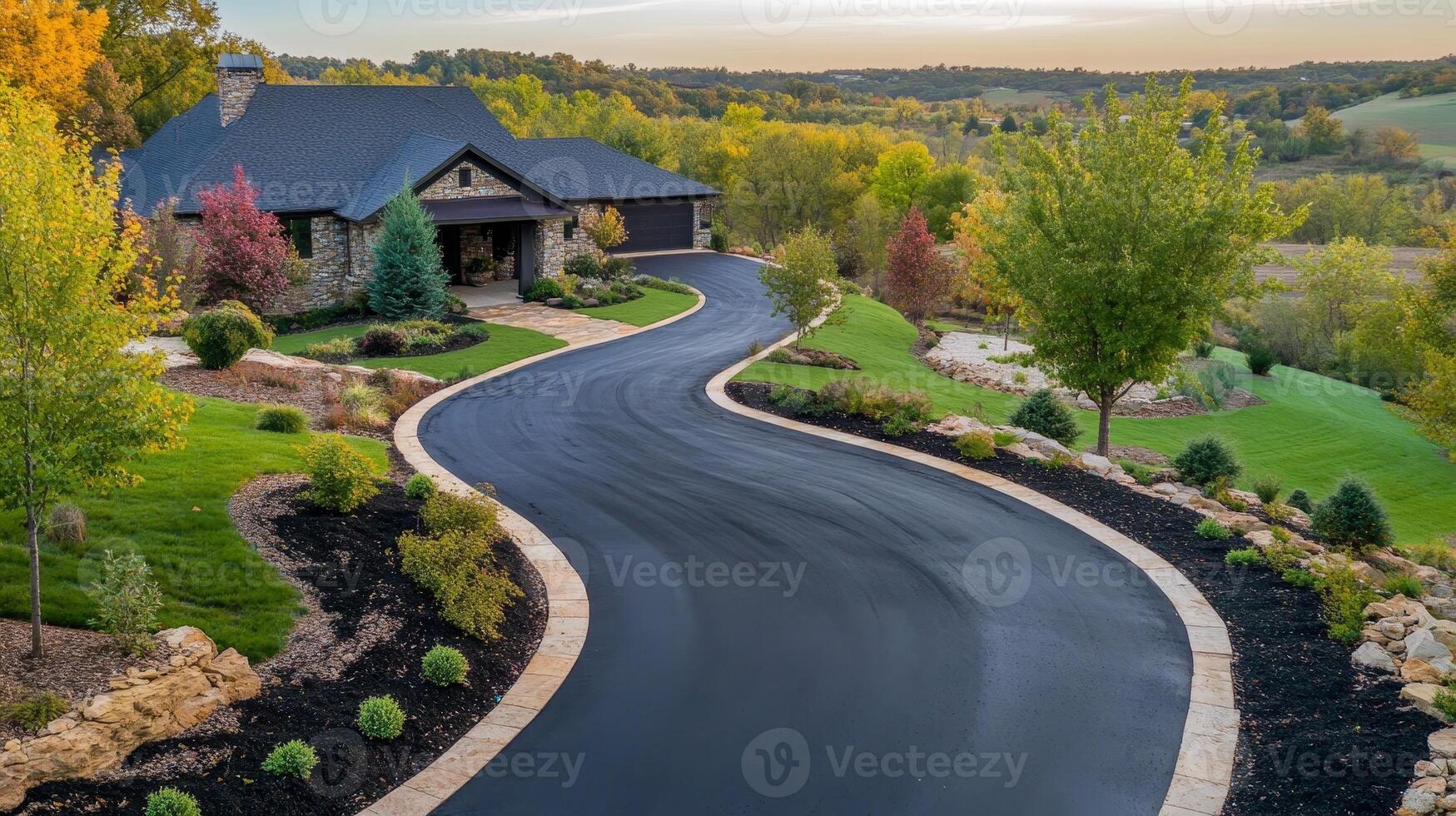 Stunning Modern Country Estate with Scenic Driveway photo