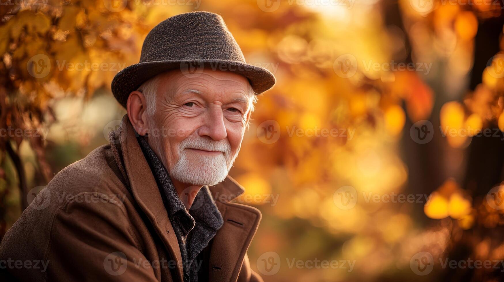 Autumn Portrait of a Senior Man in a Peaceful Setting photo