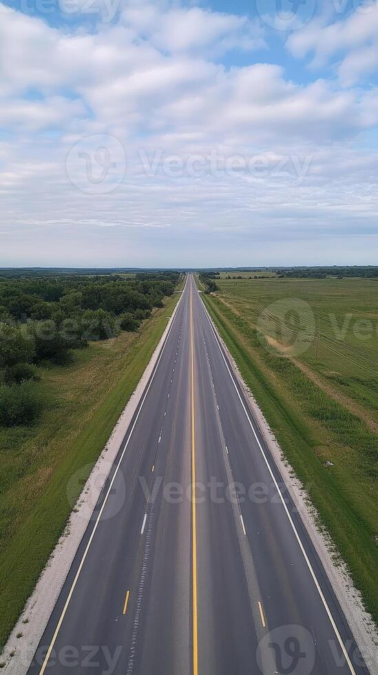 Endless Highway Scenery A Vast Open Road photo
