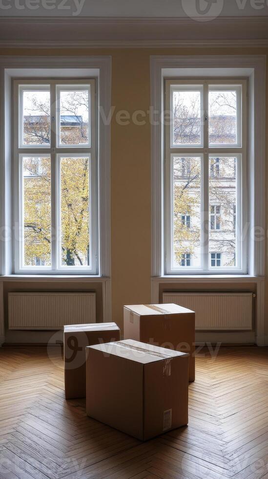 Boxes in an Apartment photo