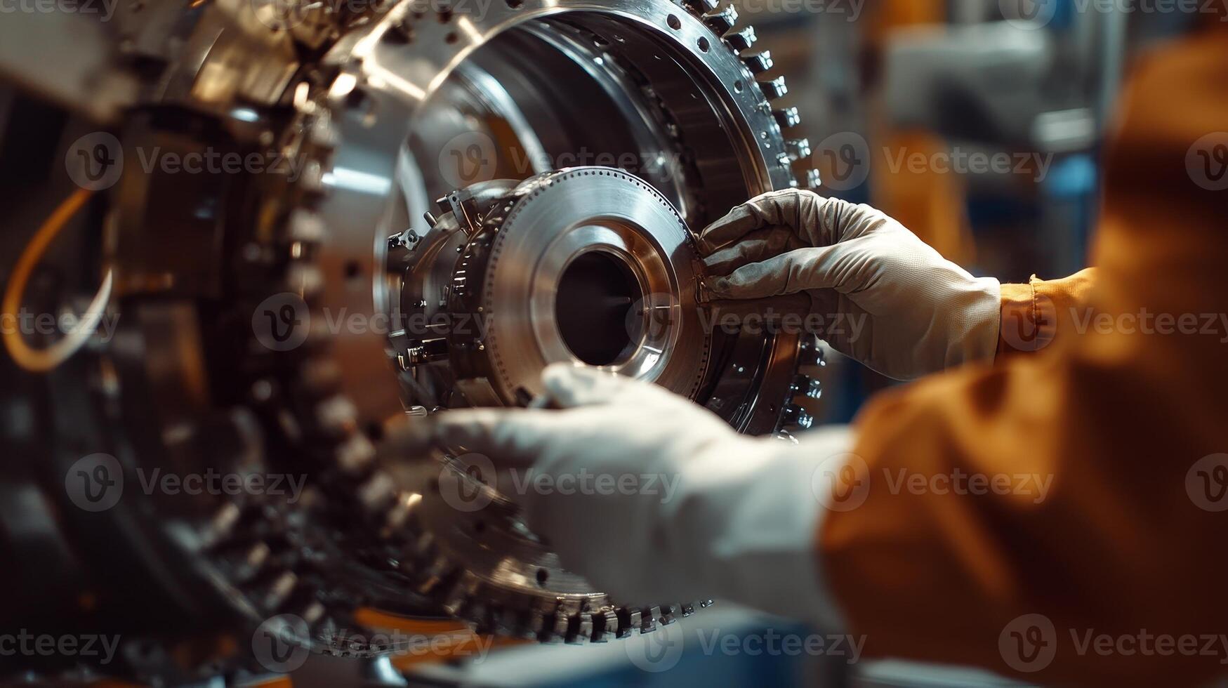 Intricate Metalwork Precision Assembly of Industrial Machinery - A Symphony of Engineering, Technology, and Manufacturing Excellence in Steel and Chrome. photo