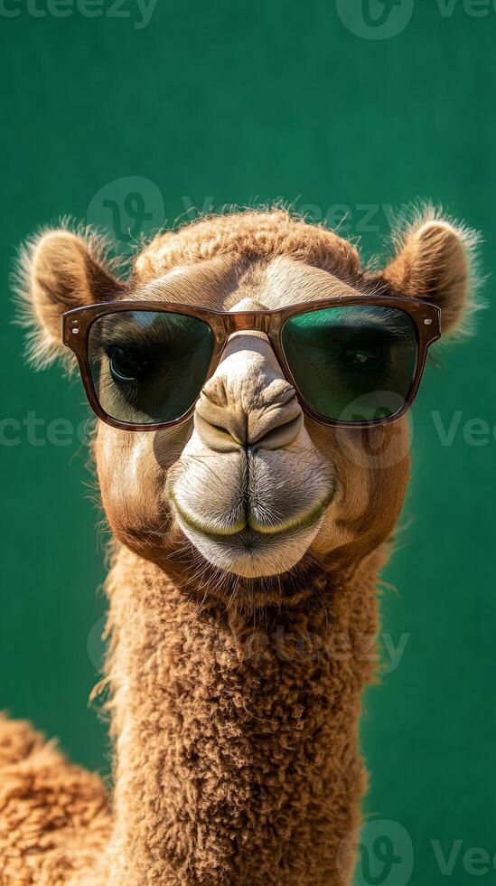 Charming Camel with Sunglasses photo