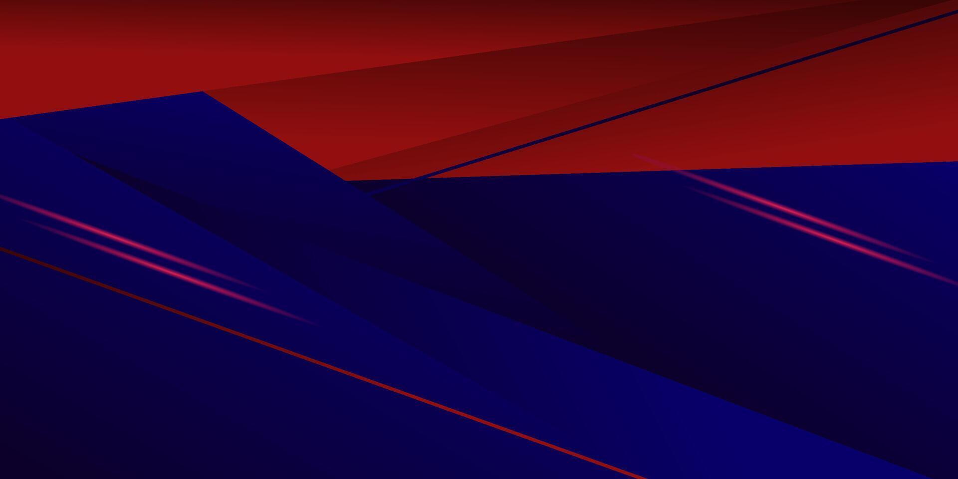 Abstract paper cut 3D background. Blue and red overlapping triangle shape color pattern with cold light. Eps10 vector