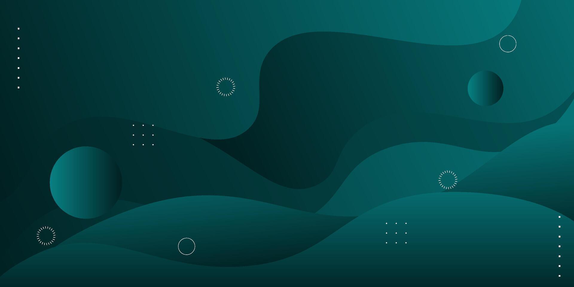 Dark green geometric business banner design. Creative banner design with wave shape as template. Simple horizontal banner. eps10 vector