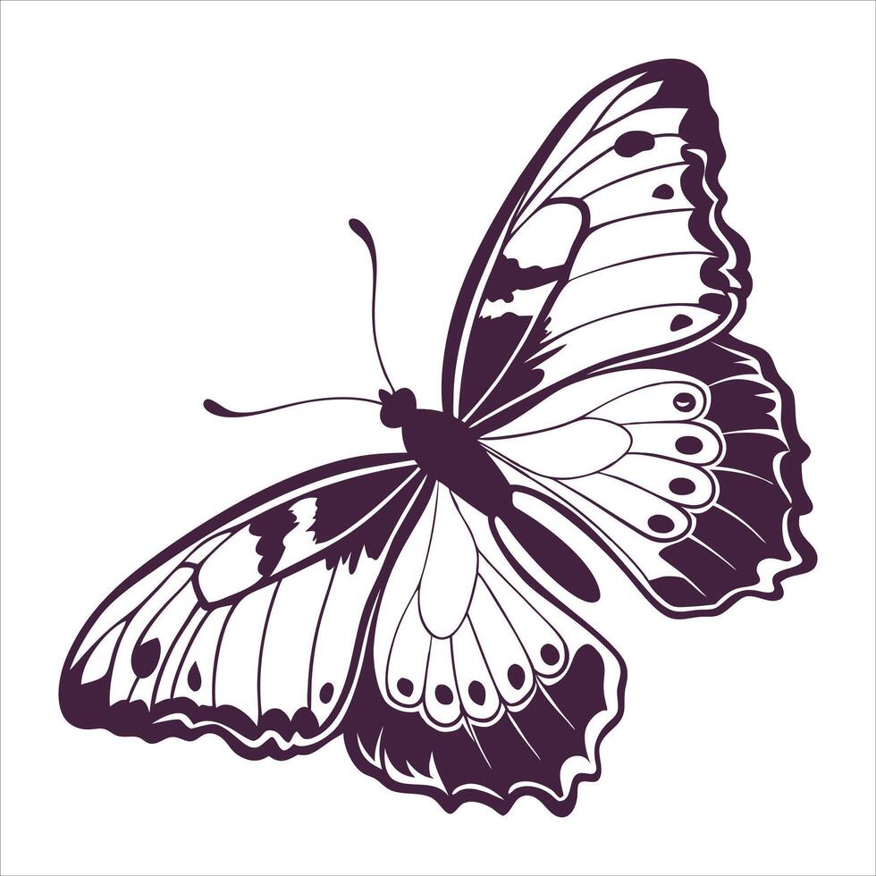 Black and White Butterfly Art Printable Insect Graphics for Commercial Use vector