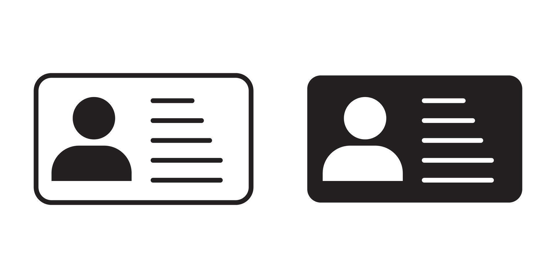 Id card icon set. Driver's license icon. Identification card icon . Identification card icon logo sign. vector