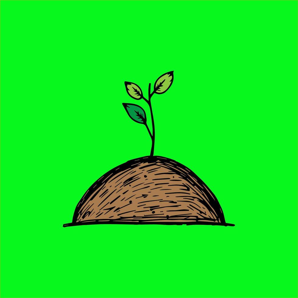 Arbor Day a green background with a plant growing out of it vector