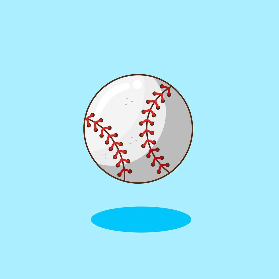 Baseball With Red Stitches Illustration Cartoon Design vector