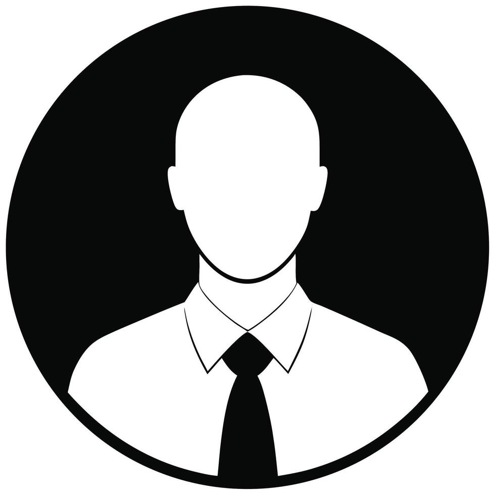 Black and white user avatar illustrations with male and female profiles in flat design made for online services corporate platforms and UI tools vector