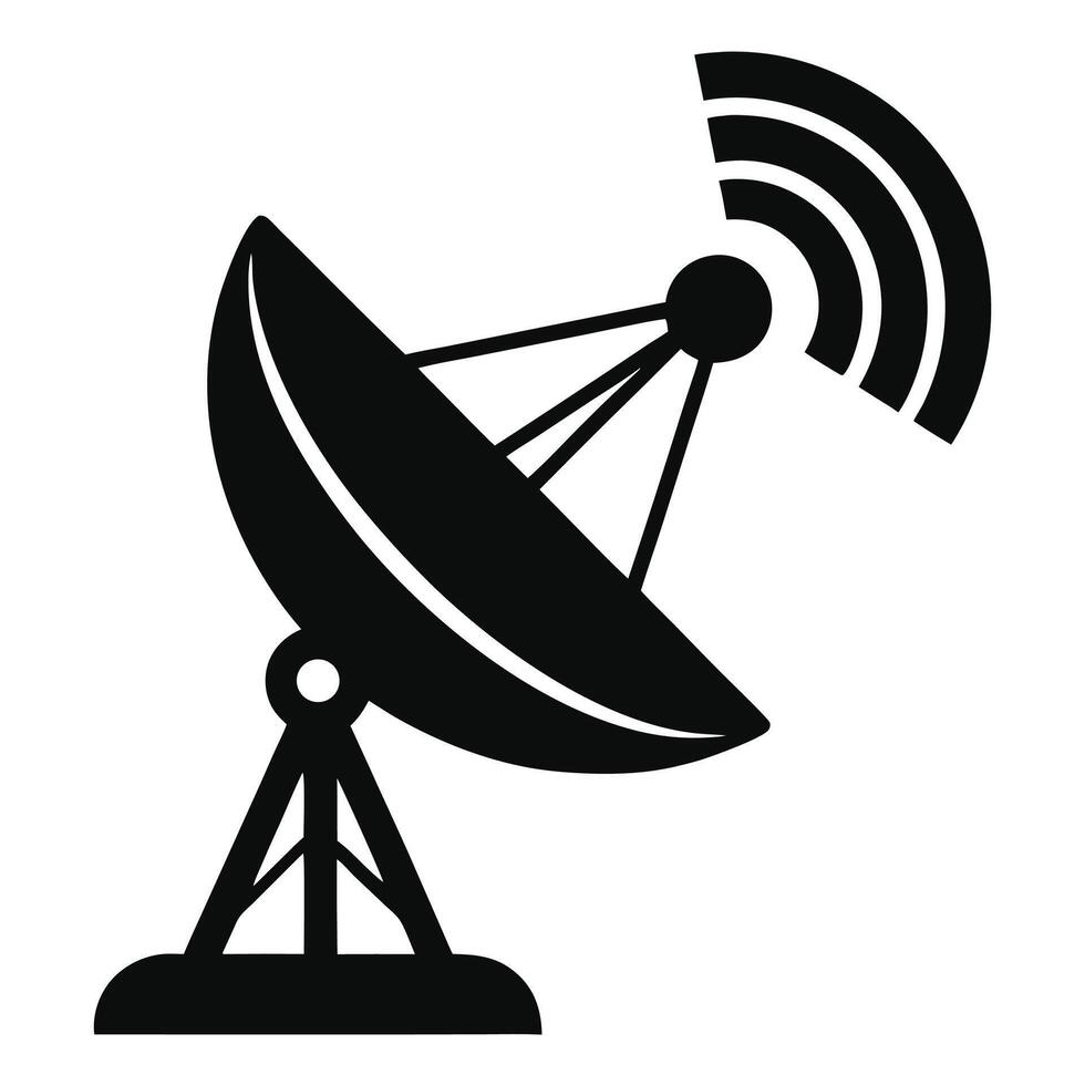 Antenna silhouette with interconnected lines and nodes symbolizing AI data flow and network processing vector