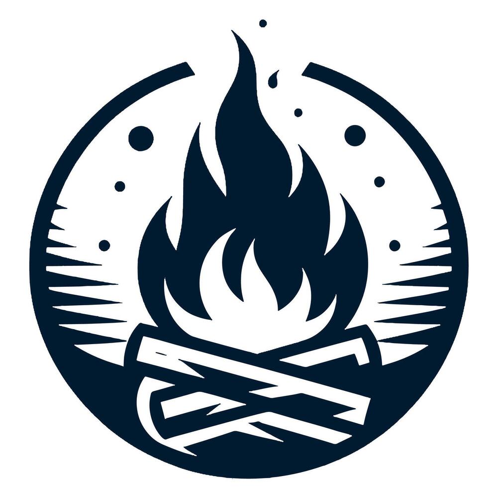 Campfire logo illustration. vector