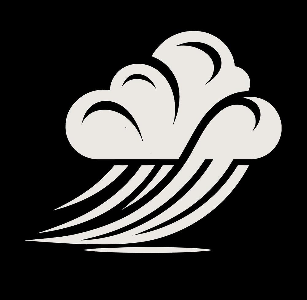 A white cloud with a wind coming out of it vector