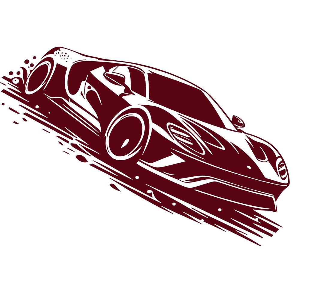 Racing car is shown in a drawing vector