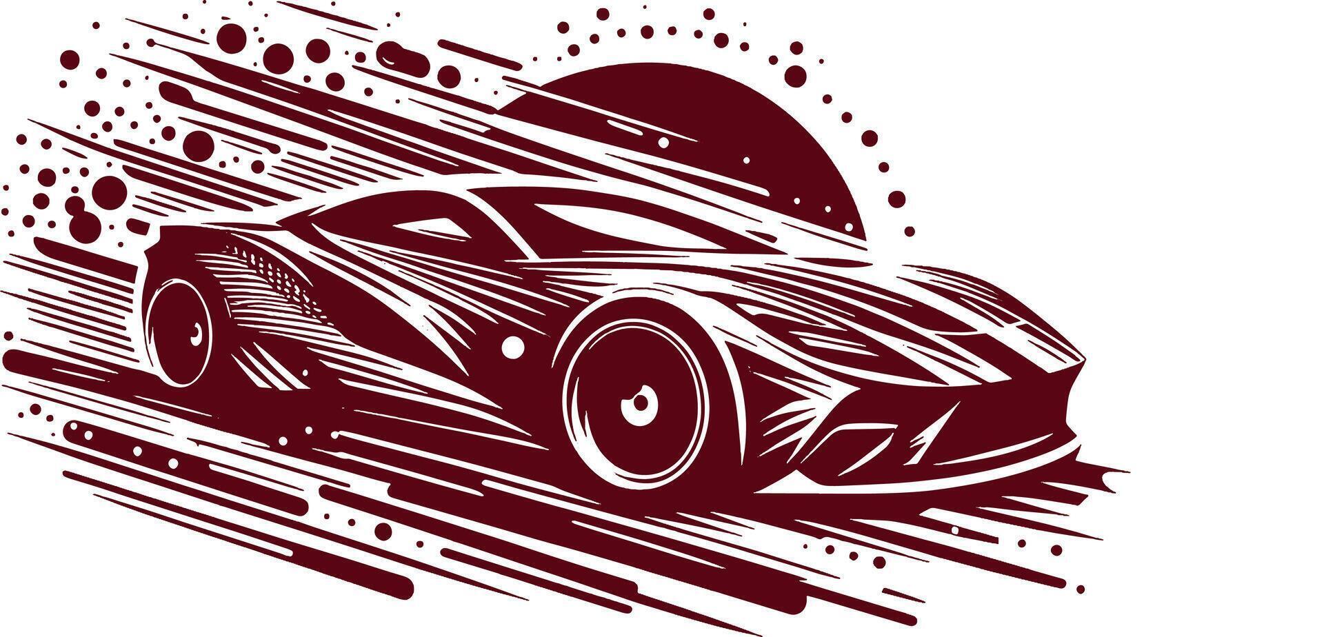 Racing car is shown in a red and white design vector