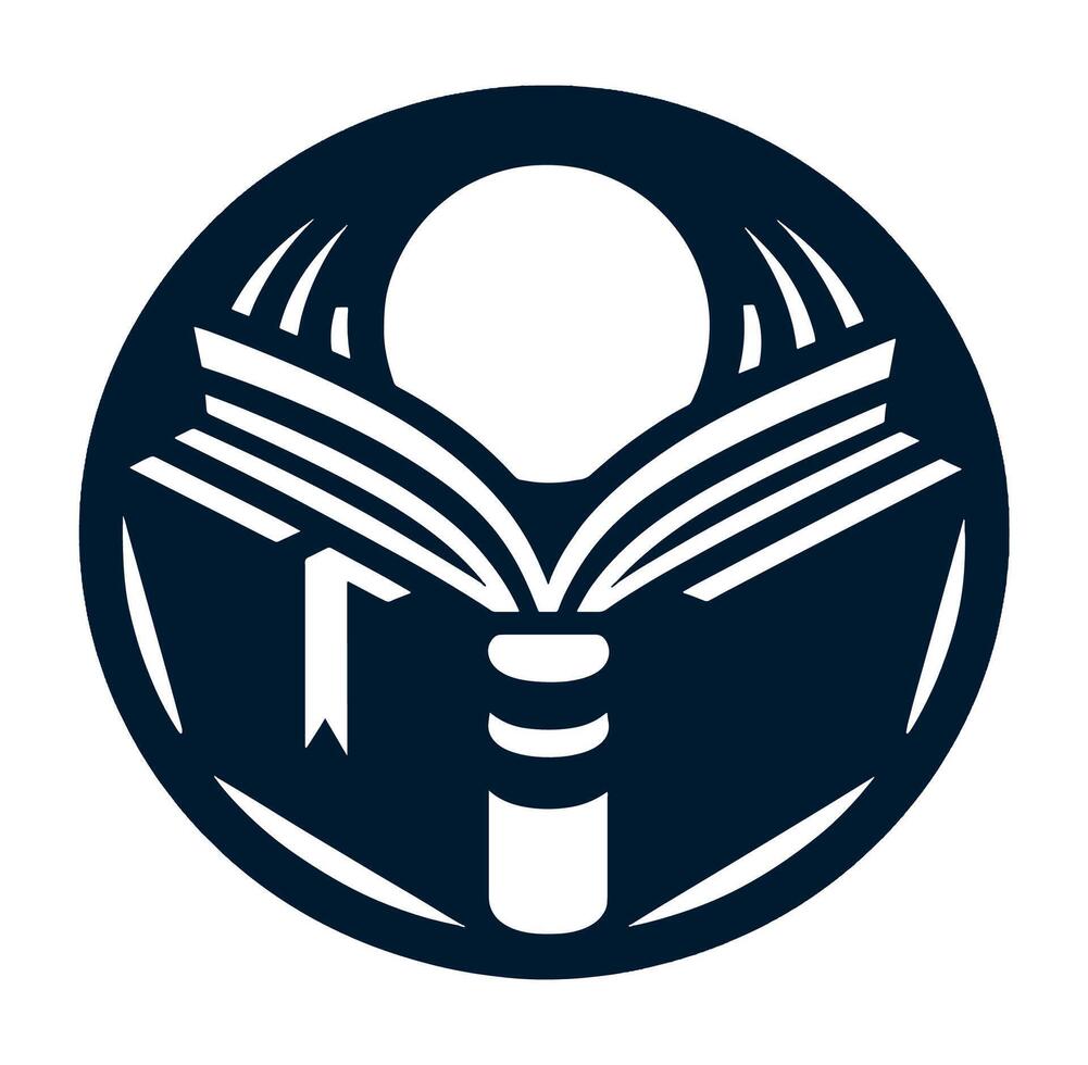 A book with a magnifying glass in the middle vector