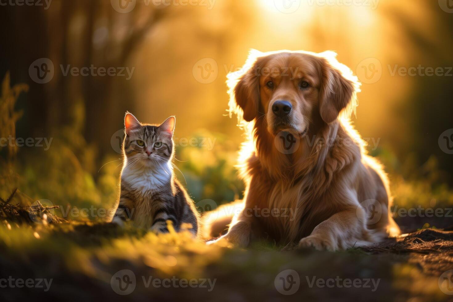 little kitten and puppy. photo